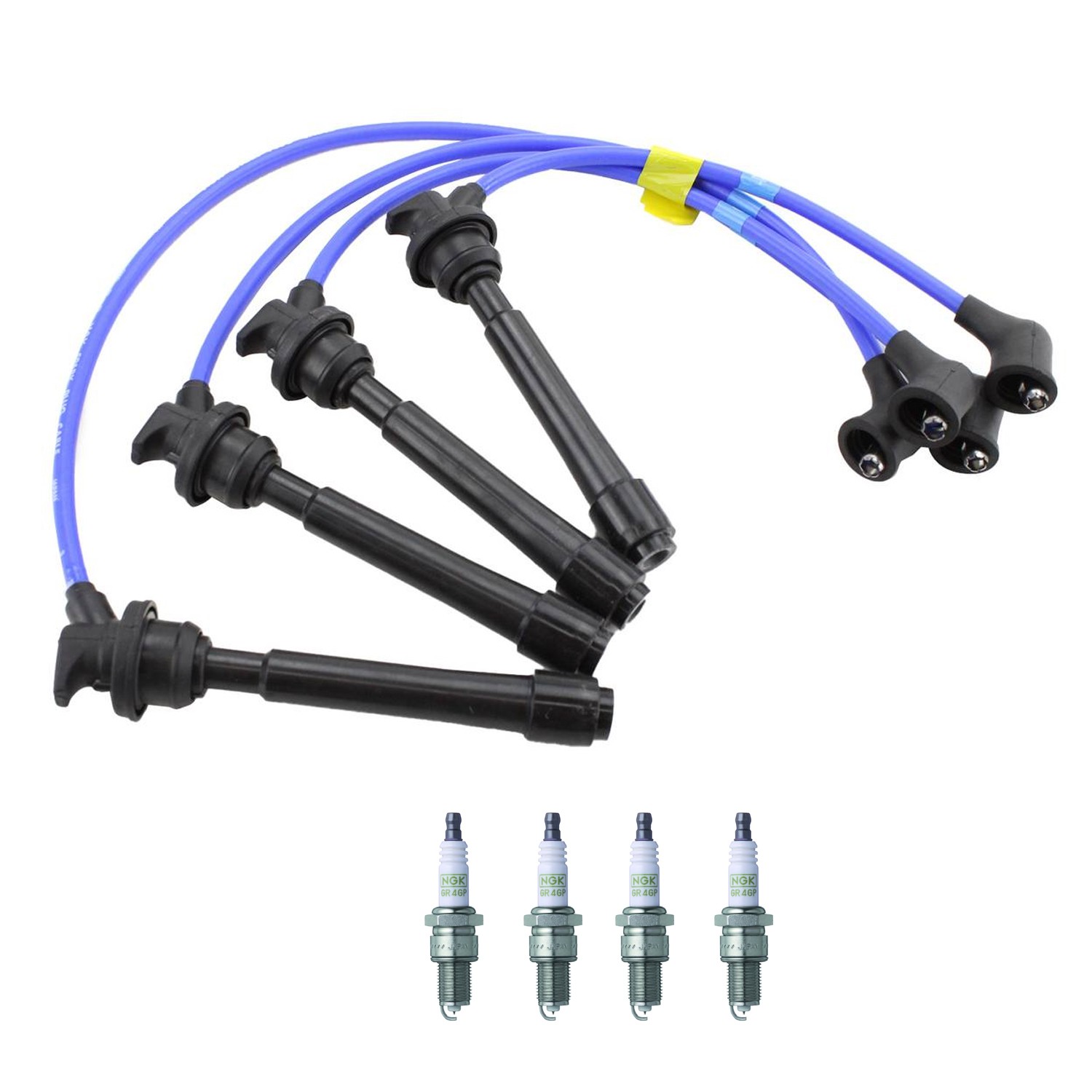 NGK Wire Set  Denso 4 Double Platinum Spark Plugs Kit for Spectra 2.0 L4 2004
