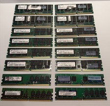 Bulk Lot of 14x Server Desktop RAM DDR / DDR2 - 1GB 512MB ECC Reg UNTESTED