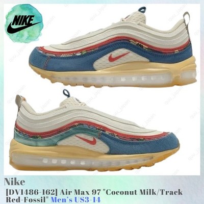 Nike Air Max 97 Coconut Milk Track Red-Fossil DV1486-162 Men's US3-14 NEW