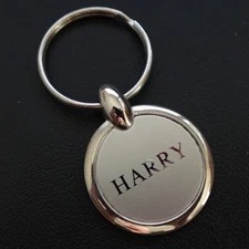 Harry Personalized Keychain Heavy Metal Round Classy Name Gift