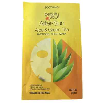 Beauty 360 After-Sun Aloe & Green Tea Hydrogel Sheet Mask, Paraben Free