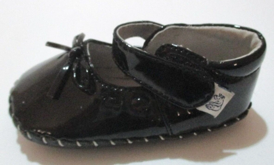 ДЕВОЧКИ PEDIPED ЧЕРНЫЙ ИСКУССТВЕННОЙ ЛАКИРОВАННОЙ КОЖИ MARY JANES BABY ТУФЛИ SZ 3-6 MON #9 SH2 - Изображение 2 из 3