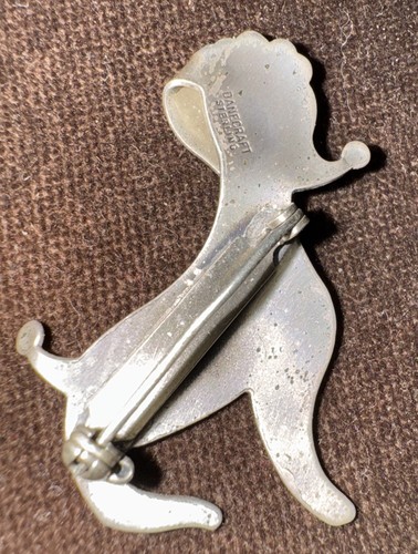 Danecraft 925 Sterling Silver Dog Poodle Silver Pin Brooch - Picture 4 of 7