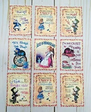 9 Alice In Wonderland~Handmade~Journal Cards~Scrapbooks~Junk Journals~Crafts