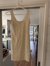 Zimmerman Cream Lace Bodycon Tank Dress With Slip Size 1