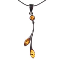 Baltic Amber Sterling Silver 925 Flower Leaf Pendant Jewellery Jewelry Gift Baltic Amber Sterling Silver 925 Flower Leaf Pendant Jewellery Jewelry Gift