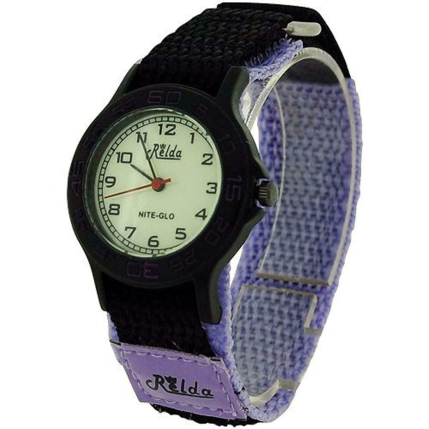Relda Children's Nite-Glo Quartz Dial Purple & Black Watch Model REL58