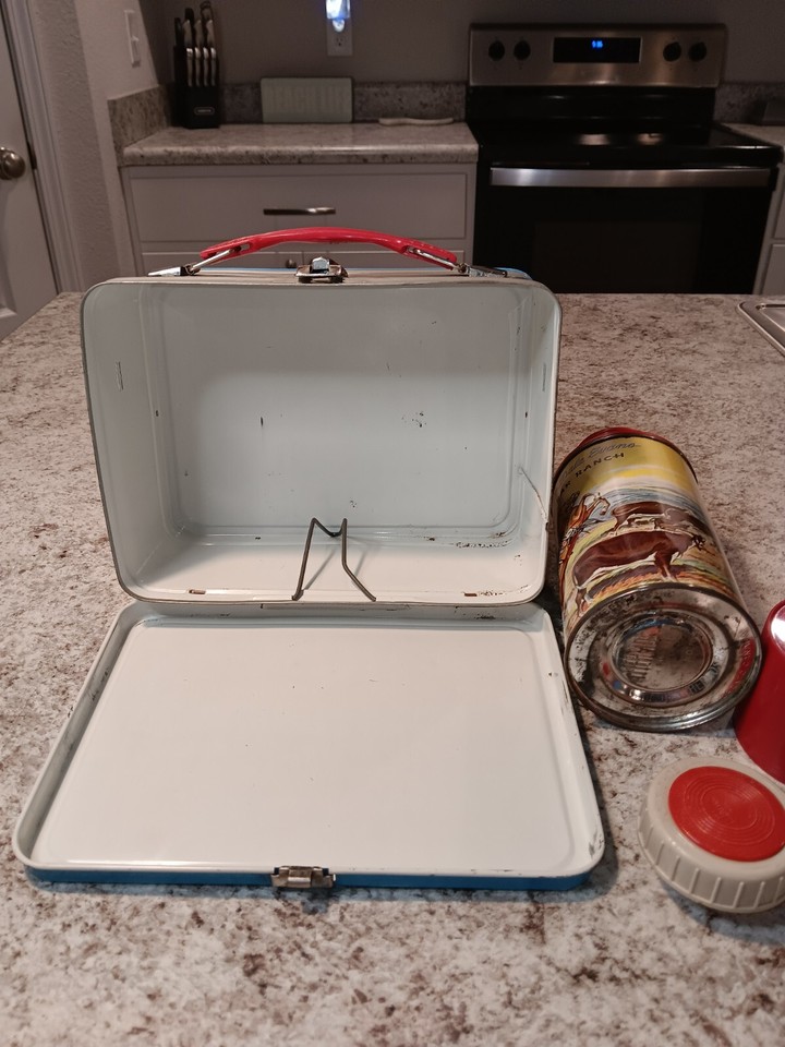 1957 Roy Rogers Canadian Lunch Box & Thermos * Vintage * Lunchbox NICE
