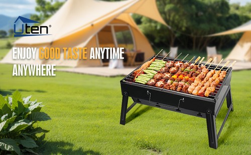 Parrilla de carbón portátil para camping pequeña mesa barbacoa parrilla plegable - Imagen 15 de 29