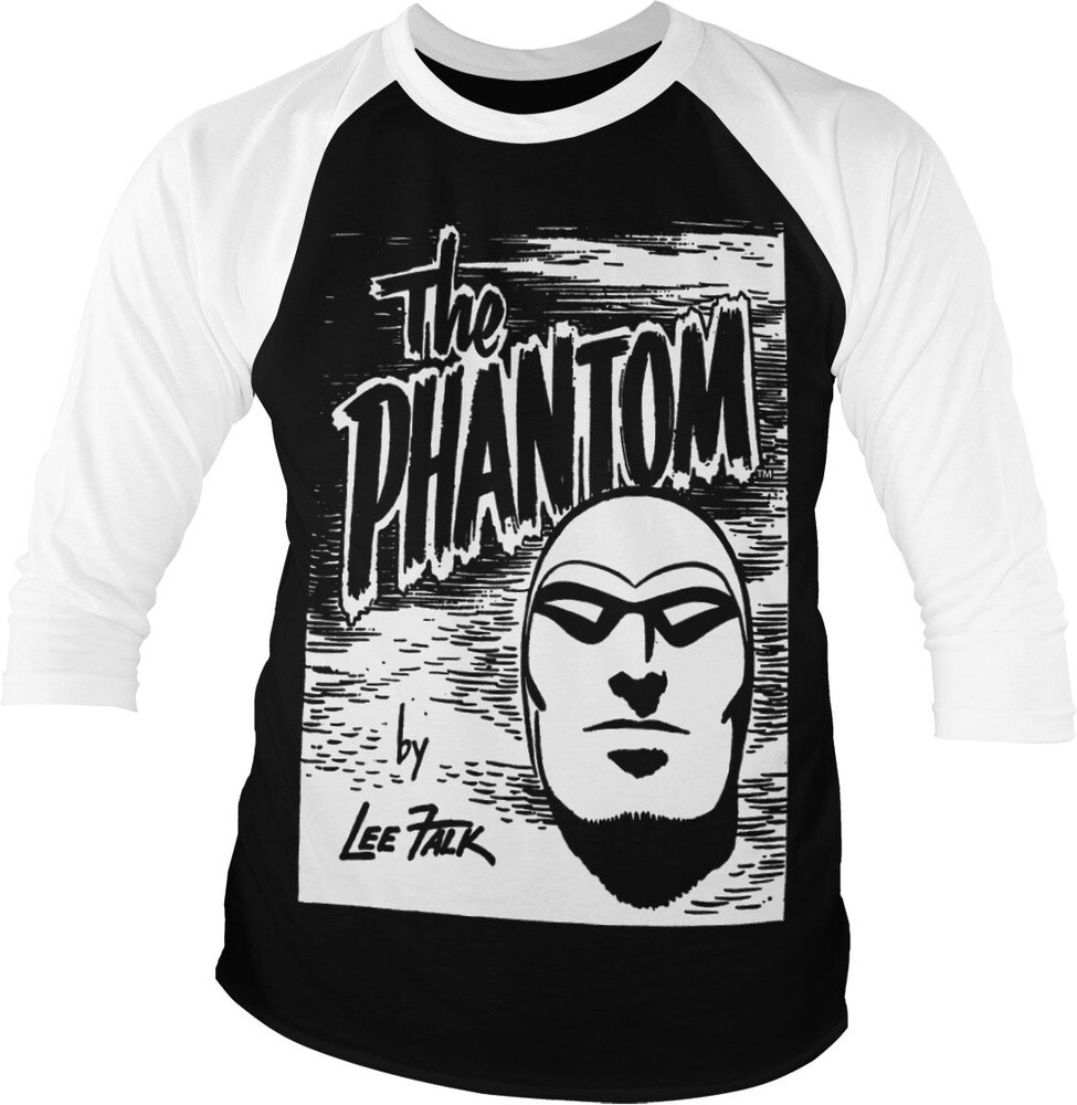 Бейсбольная футболка The Phantom Sketch с рукавом 3/4, бело-черная