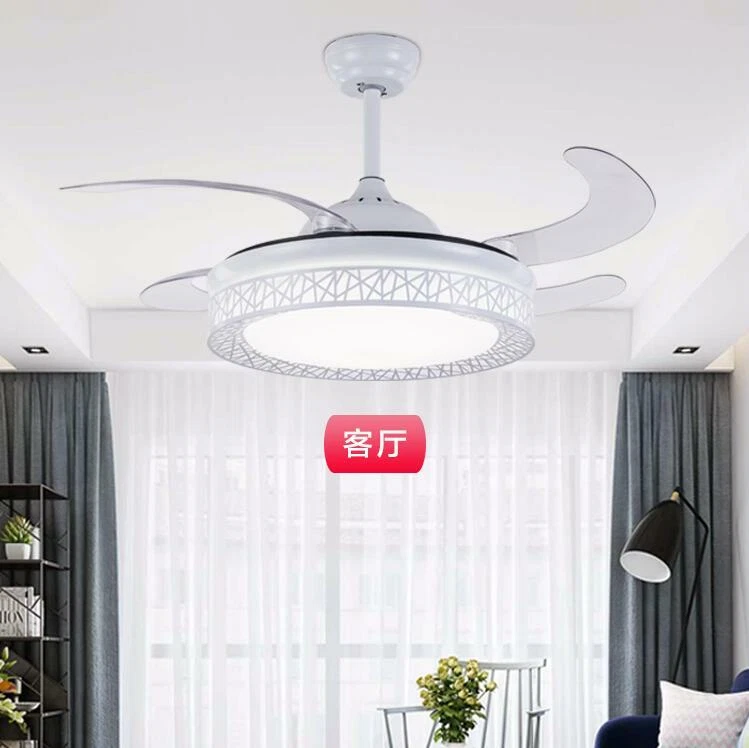 42" LED Light Ceiling Fans Remote Retractable Blade Chandeliers 3-Color Lighting - Image 4 of 4