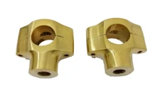 Pair 7/8'' 22mm Motorcycle Motorbike Handle Bar Mount Risers Clamp Brass |Fit