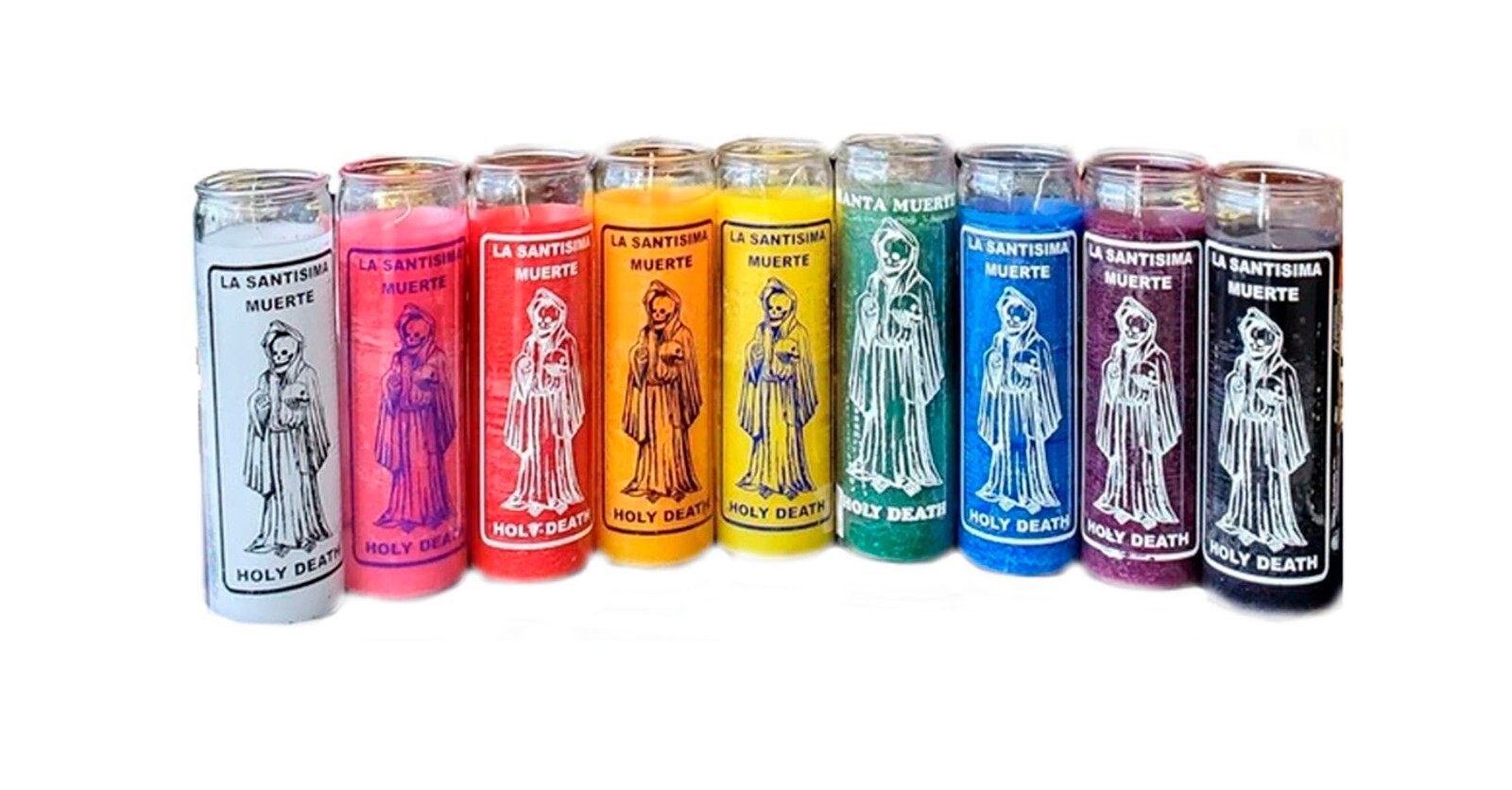 Santa Muerte Veladora Poderosa Con Oracion /Holy Death Candle with