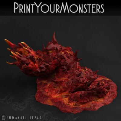 3D Printed Print Your Monsters Lava Worm Total Worms 2 Set 28mm - 32mm D&D