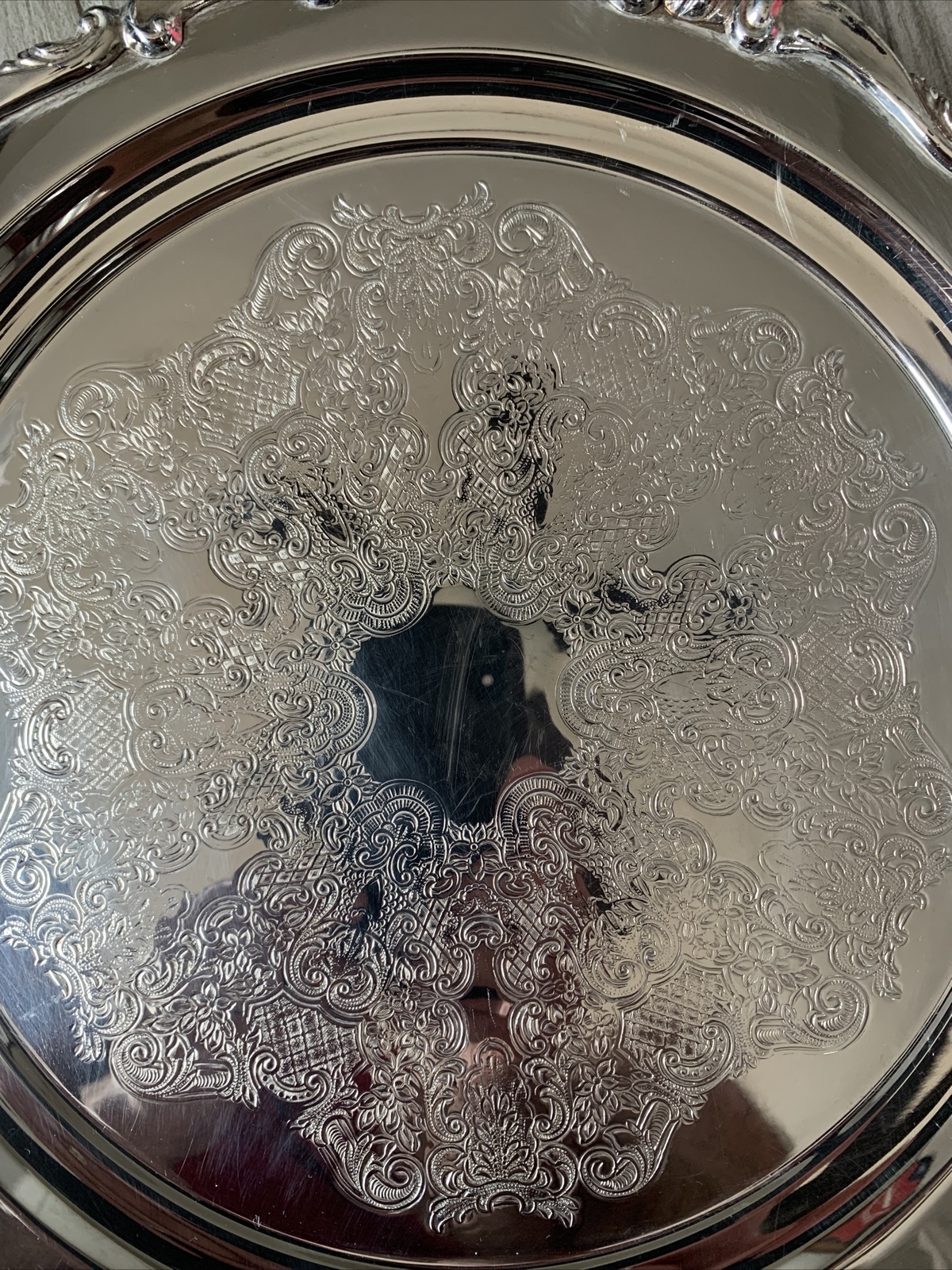 Eton Silver 932M 15" Handled Silverplate Serving Tray with Warming