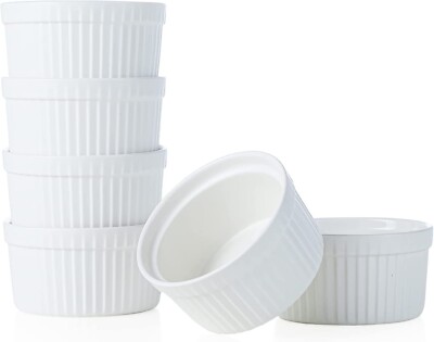 120ml Porzellan Auflaufförmchen, Henten Home Souffleschalen Schüsseln zum Backen, Pudding, 