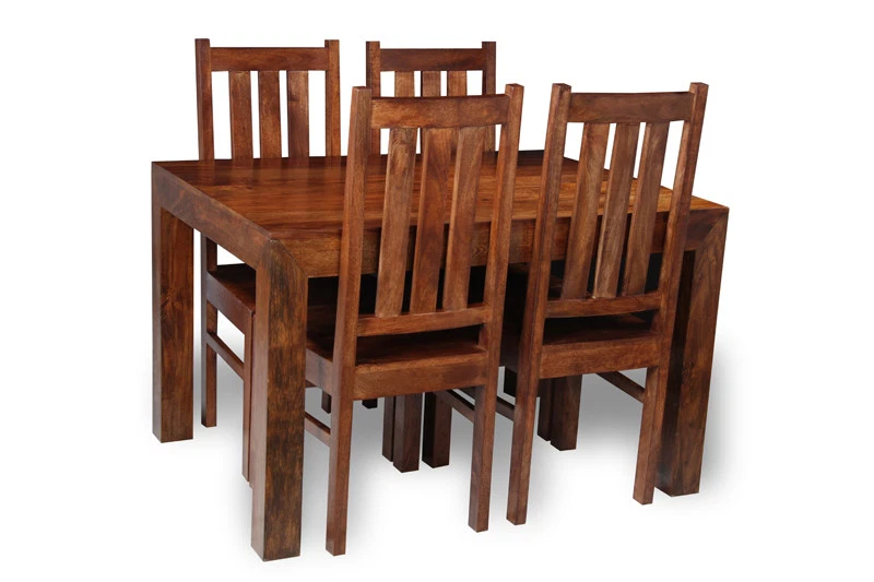 SOLID MANGO WOOD DAKOTA 120CM DINING TABLE & 4 DAKOTA CHAIRS NEW FURNITURE - Image 2 of 2