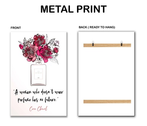 Palabra de Lujo Rosa Flor Moda Botella 40x60cm Lienzo o Metal Impresión Arte de Pared - Imagen 3 de 4