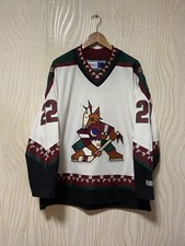 ARIZONA COYOTES NHL HOCKEY SHIRT JERSEY CCM sz L MEN #22 LEMIEUX VINTAGE WHITE