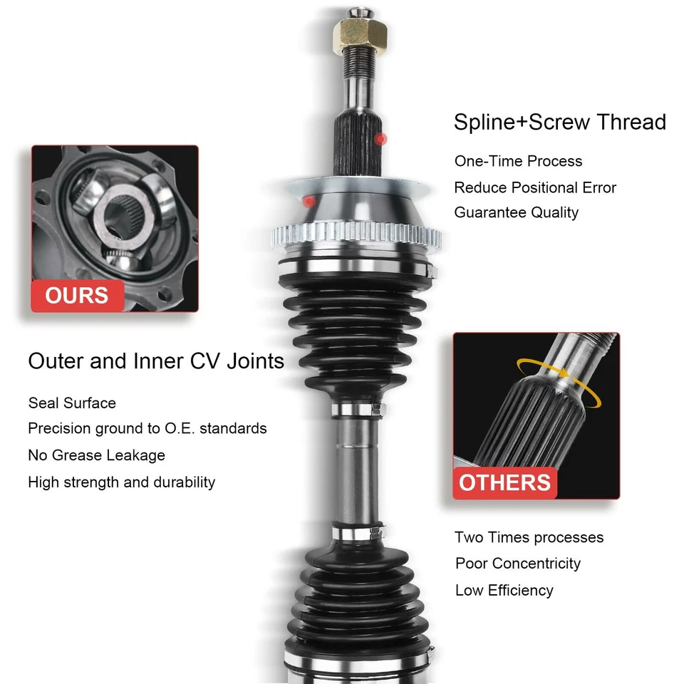 Conjunto de eje trasero derecho y derecho CV 2 piezas para Honda S2000 2000-2009 L4 2,0 L 2,2 L Foto 3 de 4