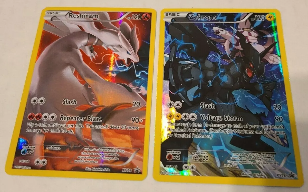 Kit Carta Pokémon Reshiram E Zekrom Full Art Celebrações