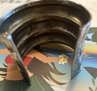 Vintage Asian Handmade Silver Tone Red Stone Wide Cuff Bracelet — photo 10