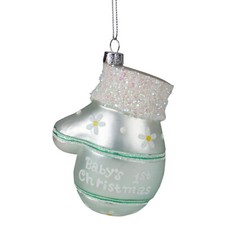 Northlight 4" Baby's 1st Christmas Blue Mitten Holiday Ornament