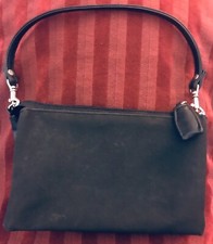 Vintage Black HAND BAG CLUTCH PURSE Removable Adjustable Handle Dress Up or Down
