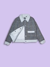 O'neill Dog Tooth Shearling Trim Coat