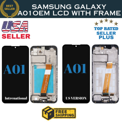 OEM Samsung Galaxy A01 International +US Version LCD Display Screen +FRAME A015 