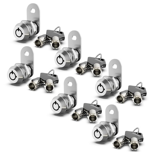 6 Pack Cabinet Locks with Keys, 5/8" Cam Locks Keyed Alike, RV Storage Lock f...