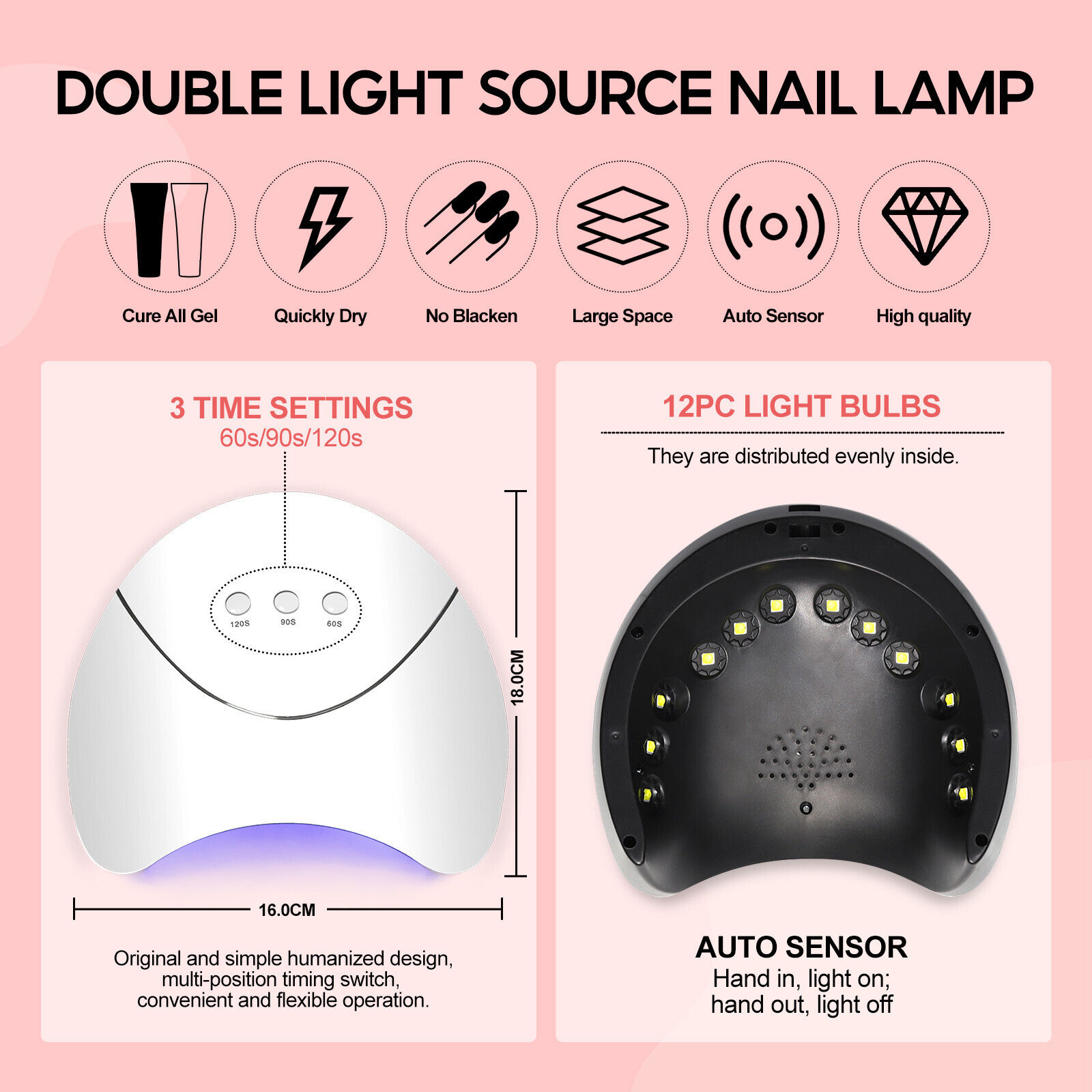 24Stk.Gel Nagellack Set Poly Nagel Gel 36W UVLED Lampe Nail Art Maniküre Kit DE