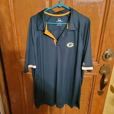 Green Bay Packers Polo Men's Size 2XL Green Cool Base Short Sleeves Majestic