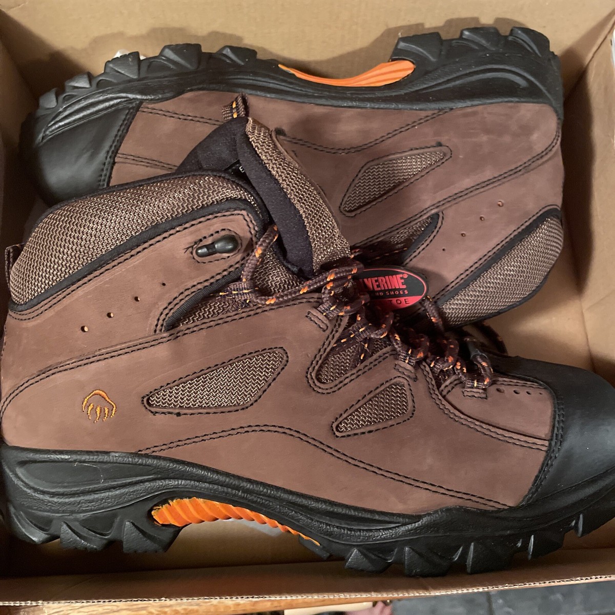 Mens Wolverine Brighton Steel-Toe Brown Hiker Hedge Work 