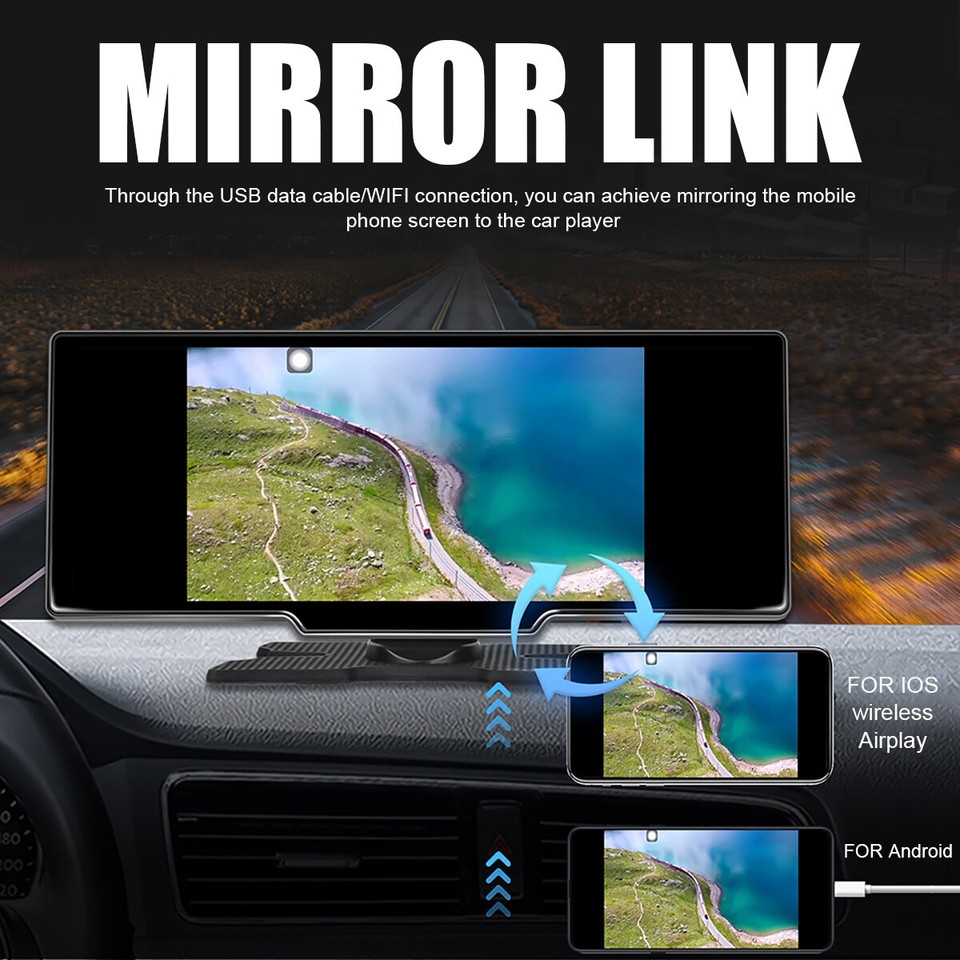 Portable Apple Car Play & Android Auto 10.26" Touch Screen 4K Car