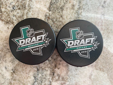 2018 NHL Draft Dallas Lot of 2 Unsigned Pucks -  Great for Autographs