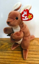 TY Beanie Baby Pouch Kangaroo w/ Baby Plush Stuffed Animal Vintage Retired NWT