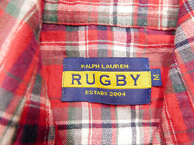 Polo Ralph Lauren Rugby Pyrex 23 Tartan Plaid Shirt Virgil Abloh RARE L