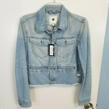 G-star Raw Women's D-staq Deconstructed Cropped Denim Jacket Size Medium