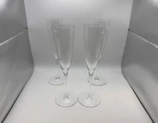 Set of 4 Baccarat Crystal DOM PERIGNON Champagne Flutes Glasses