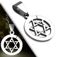 Star Of David Pendant Charm Jewish Stainless Steel Necklace Chain  * US Seller *