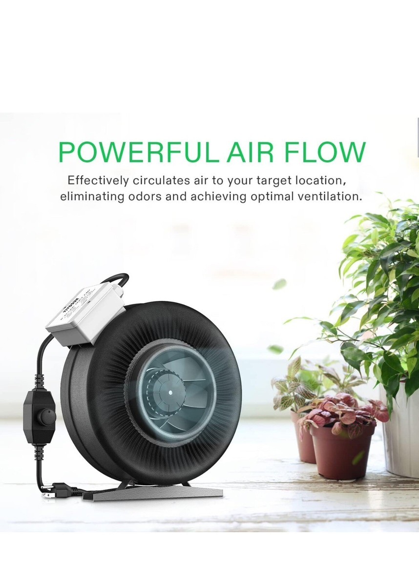 VIVOSUN Z6 Inch Inline Duct Fan, 440 CFM Ventilation Fan with Variable