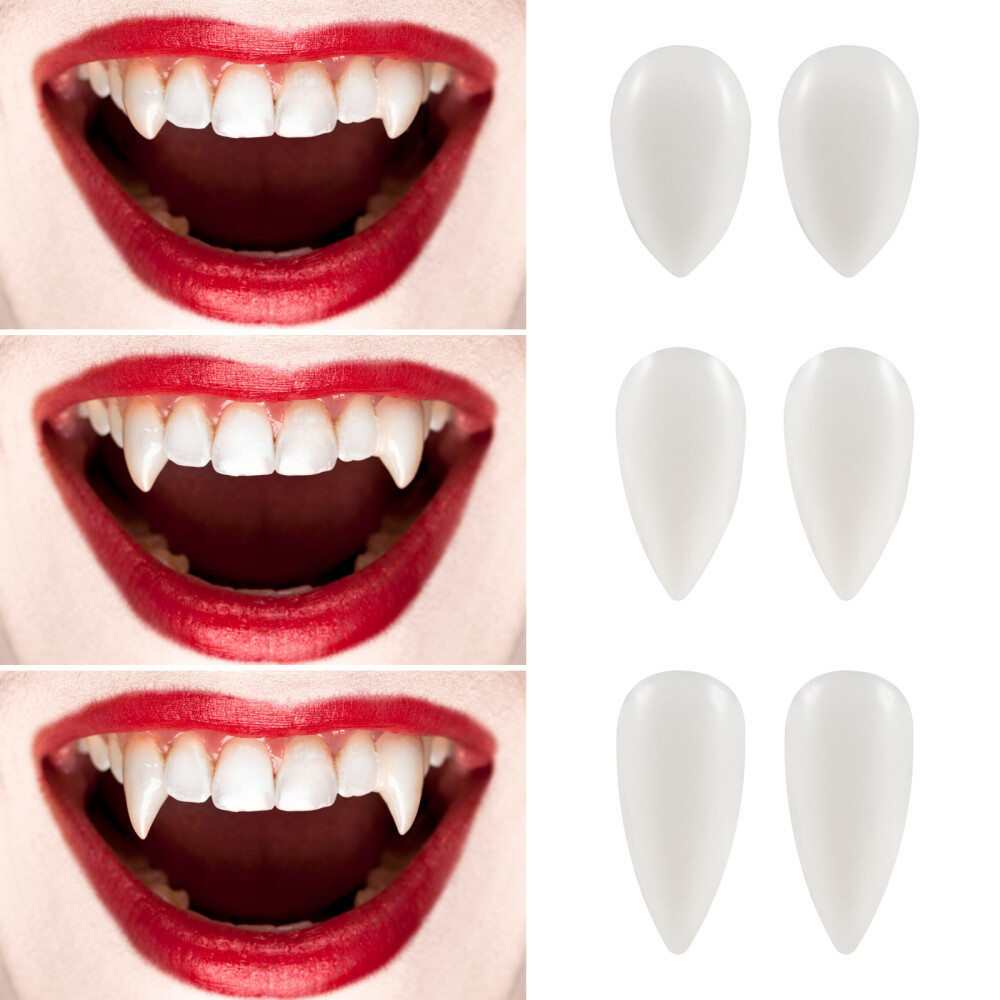 3 Pairs Halloween Teeth Different Size Fake Cosplay Fangs Child | eBay