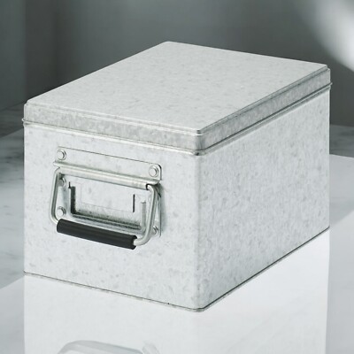 MUJI MoMA LARGE Box aus verzinktem Eisen 10,2 Zoll × 14,5 Zoll × 9,4 Zoll Sil...