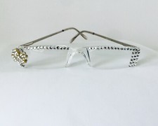  CLEAR CRYSTAL JEWELED READING GLASSES NEW FLOWER READERS MADE WITH SWAROVSKI 