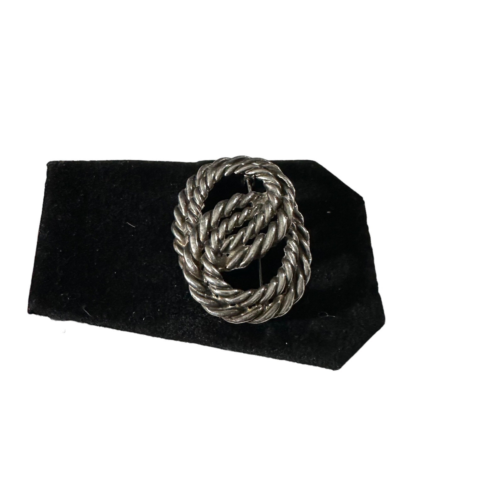 Vintage Silver Tone Solid Roped Infinity Knot Fig… - image 3