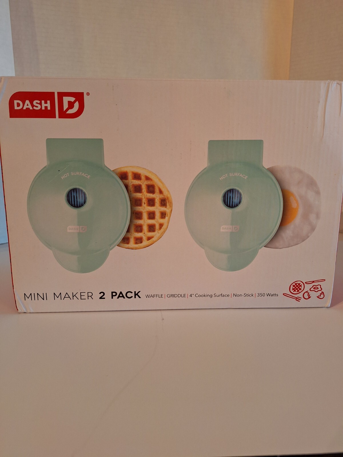 DASH Mini Waffle Maker and Griddle Iron Set in Aqua-image