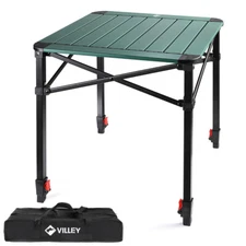 VILLEY Medium Folding Camping Square Table with Carry Bag Aluminum Square Table