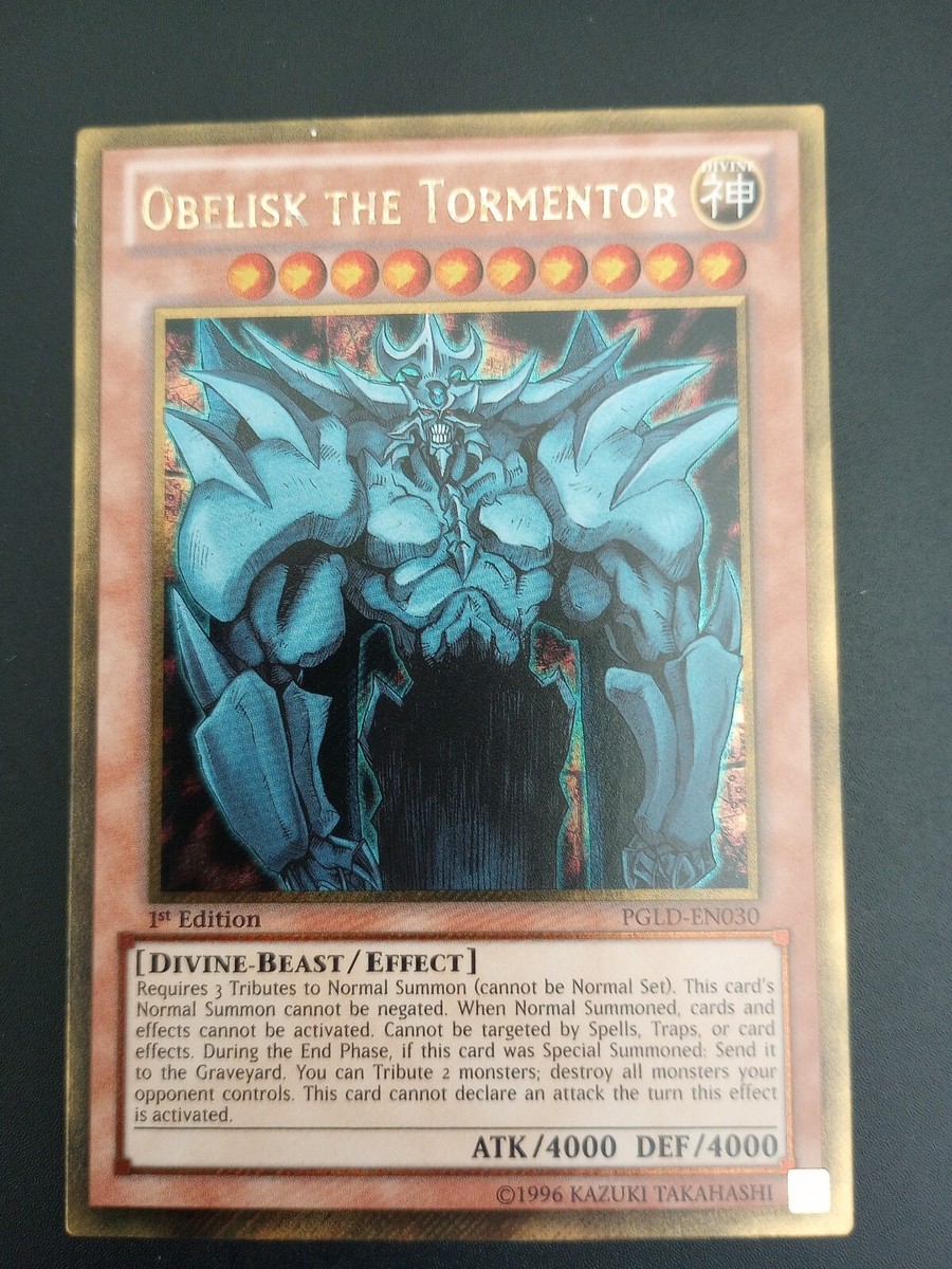 obelisk the tormentor gold pokemon card Obelisk the Tormentor - PGLD-EN030 - Gold Secret Rare 1st Edition NM