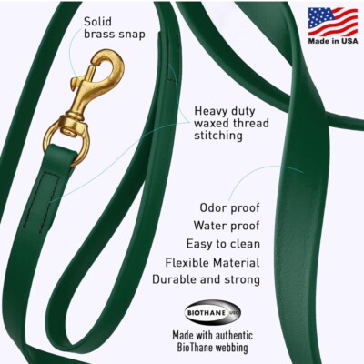Viper Biothane K9 Working Dog Leash Waterproof Lead for Tracking Training Schutzhund Odor-Proof Long Line with Solid Brass Snap for Puppy Medium and L Viper - Biothane K9 Working Dog Leash Waterproof Lead for Tracking